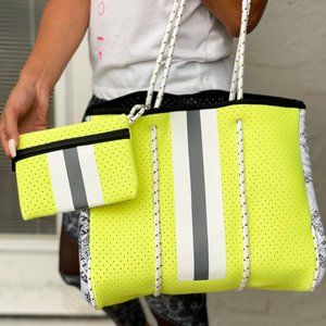 Neoprene Purse with Wallet/ Yellow Green